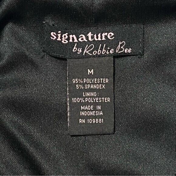 Signature By Robbie Bee Long Dress Size M Shawl Collar Animal Print‎ Black Gray - Picture 9 of 10